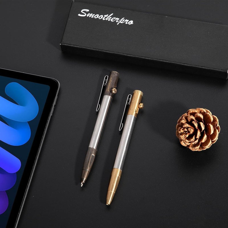 SMOOTHERPRO Bolt Action Pen Compatible with Parker Refill Stainless Steel Pen Clip for EDC Writing Tremor Parkinson Arthritic Business Gift (SP01NA2) - Image 4